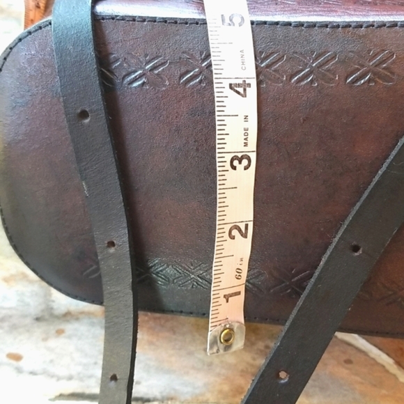 Taos LEATHER Blanket Wool Handcrafted Pockets Buckles Straps Unique BACKPACK EUC - Picture 13 of 16